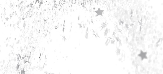 Sparkling silver stars on white background. Perfect for holiday or celebration designs.