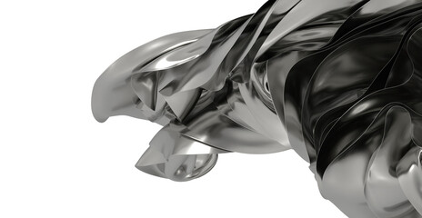 Sleek, abstract image of metallic fabric swirling. Ideal for modern designs.