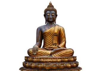 Buddha statues,stand isolated on a transparent or white background