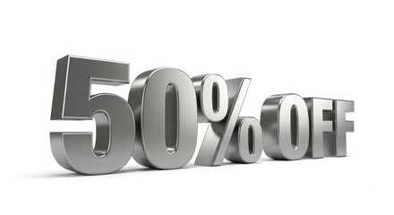 Fifty percent off sale discount promotion offer limited time special deal silver