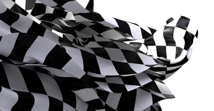 Dynamic image of a checkered flag, perfect for speed, racing, and competition themes. High-resolution.