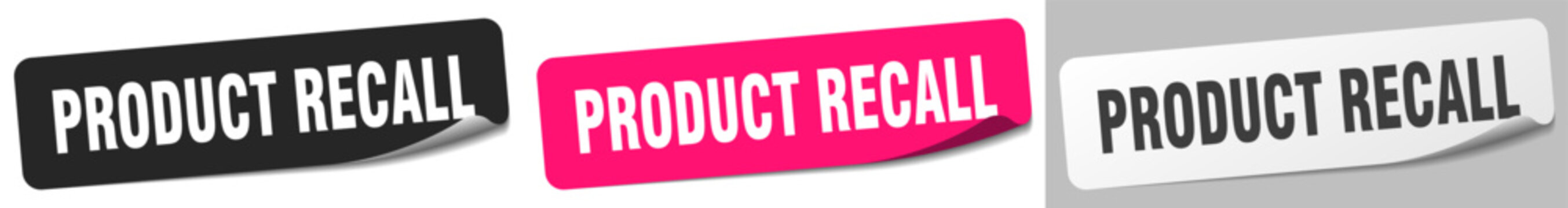 product recall sticker. product recall sticker set on white background