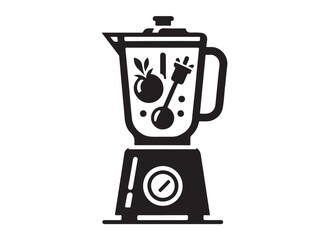 blender logo silhouette vector, blender vector silhouette vector illustration, simple silhouette illustration of blender, kitchen blender logo vector silhouette on white background