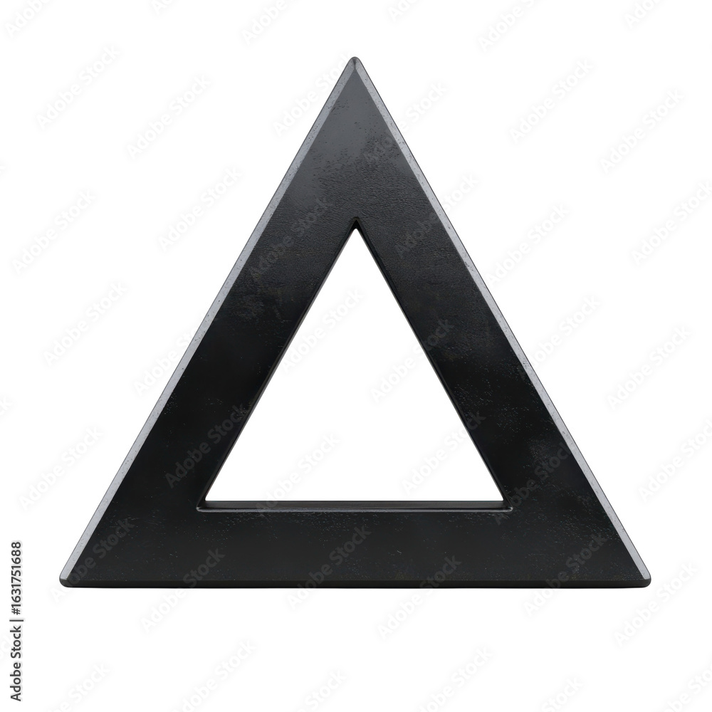 Aufkleber metallic triangle, geometric shape, 3d rendering for design elements on transparent background