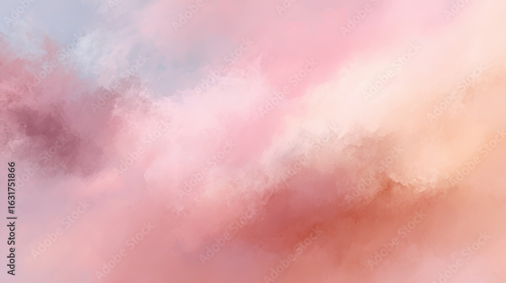Poster dreamy pastel skies: a mesmerizing display of delicate pink and peach hues fills the sky. creating a