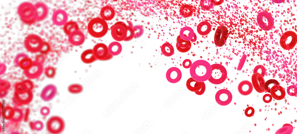 Poster beautiful abstract background with pink and red circles. perfect for presentations or websites.