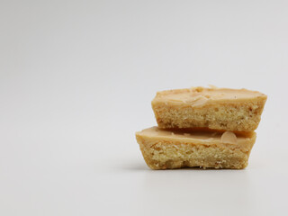 Cheese pie on white background