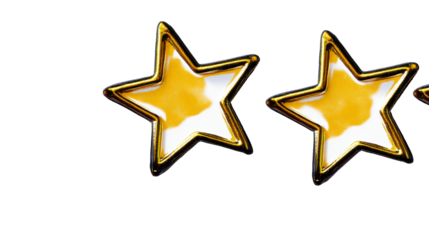 Colorful star shapes with transparent background for design projects