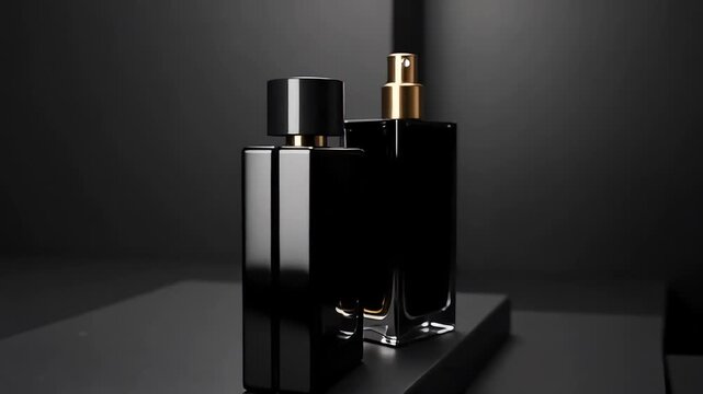 Black perfume bottles product photography luxury scent fragrance aroma