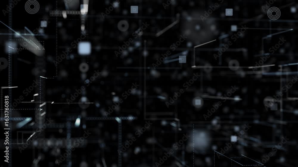 Poster colourful digital data flow big data block chain hi-tech design dark technology background