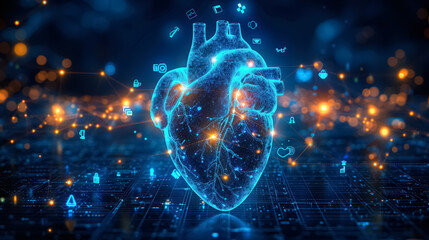 Heart health care technology concept