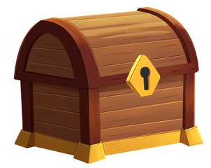 Closed Pirate Treasure Chest Illustration