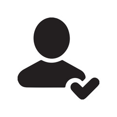 User Profile with Check Mark Icon for Verification