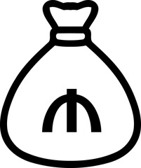 Black outline Azerbaijan Manat currency icon