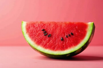 Perfect watermelon wedge, vibrant color, clean cut , clean, refreshing