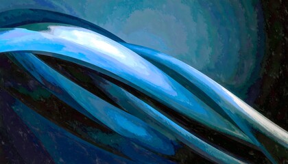 Sweeping Arcs of Painterly Blue Light and Form