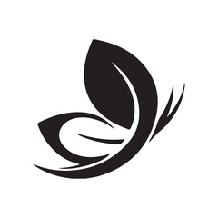 Abstract Butterfly Leaf Icon – Nature and Eco Symbol