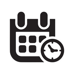 Calendar and Clock Icon – Schedule and Time Management Symbol