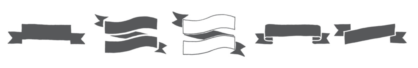 hand drawn ribbon shapes