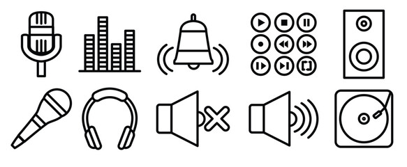 Head Phone vector set