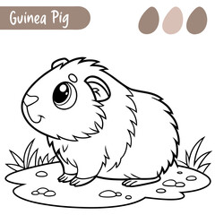 guinea-pig-coloring-page of vector illustration