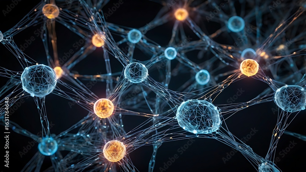 Poster neural network connection abstract art science