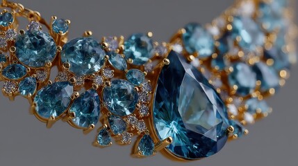 Sparkling blue gemstone jewelry showcasing intricate design and craftsmanship