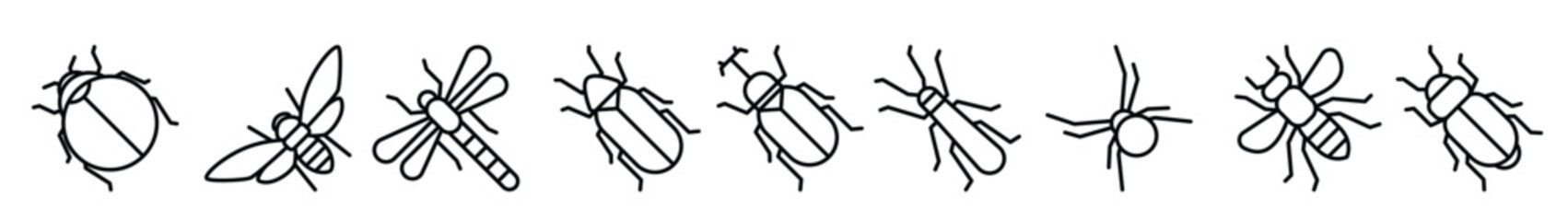 insect icons vector