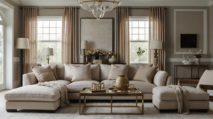 Chic neutral living room 