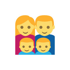 Illustration of Family Icon: Parents and Two Children - Digital Illustration vector