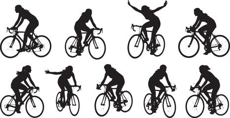 Obraz premium Cycling Women Silhouettes