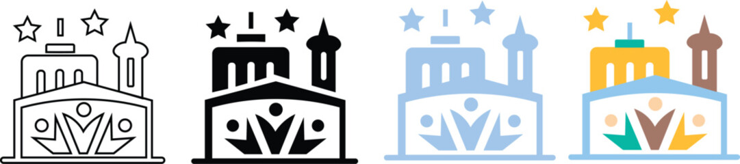 Edinburgh Festival Fringe Icon.Pixel Perfect Single Line Icon.Edinburgh typography minimalist vector poster for national event, cultural festival, independence day, holiday layout. Brochure, leaflet, 