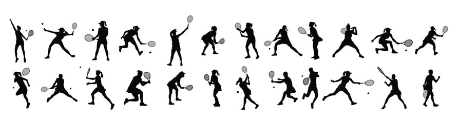 collection of vector illustrations of tennis tournament