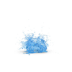 Blue Water Splash Explosion Isolated on Transparent Background