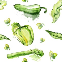 watercolor bright autumn vegetable illustration 