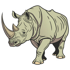 Fototapeta premium Illustration of a rhinoceros isolated on white background