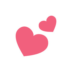 Illustration of Two Pink Hearts: A Simple Graphic for Love, Romance, and Valentine's Day vector