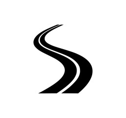 Curved road icon depicting winding street symbol