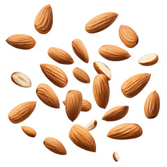 Flying Mixed Nuts Isolated on Transparent Background