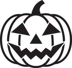 Black and white geometric jack o lantern pumpkin face halloween