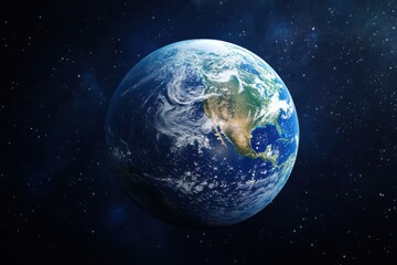 Obraz premium Stunning View of Planet Earth from Space with North America Prominently Visible.