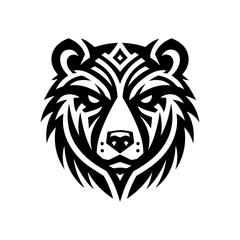 tribal bear head with sharp features