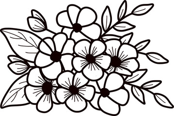 vector illustration of  jasmine flower. Beautiful realistic illustration of blooming branch of jasmine tree. White jasmine flowers. Isolated on white background. For print, packaging, cards, designers