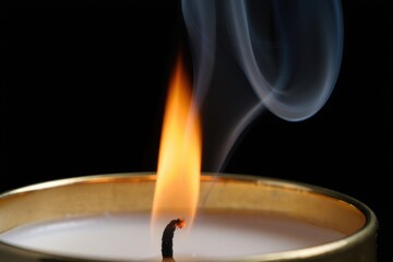 A candle burns brightly, its flame a symbol of remembrance and hope after the 9/11 attacks.