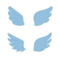 Obraz premium Simple Flat Angel Wing Set Cute Pastel Color Clip Art