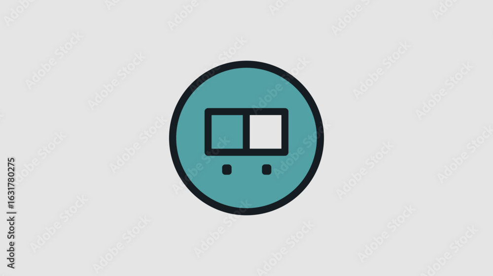 Poster abstract circle and square with dots inside larger circle – ideal for branding, editorial layouts, o