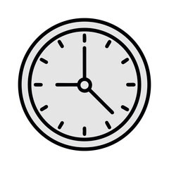 clock outline vector on white background