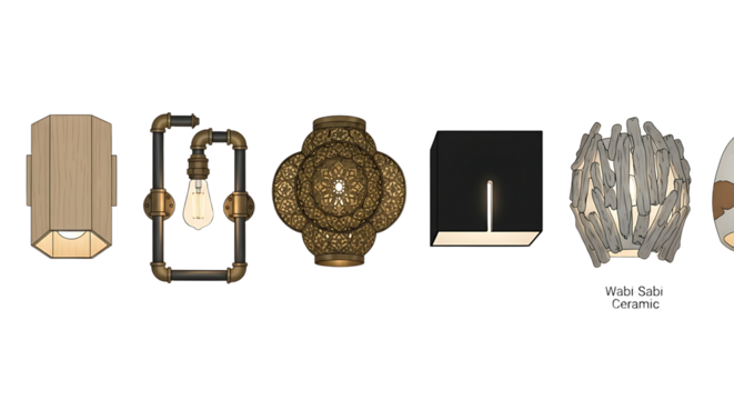 Collection of decorative wall lights