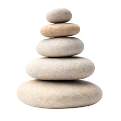 Stack of rocks isolated on white background ideal for zen concepts spa visuals and balance design themes
