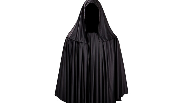 Elegant black cloak with hood suitable for various occasions